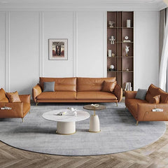 Luxurious Faux Leather Sofa in Multi-Color with Soft Cotton Cushions & Pine Wood Frame for Living Room hzh-1358