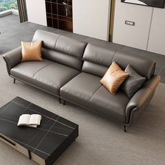 Luxurious Gray Faux Leather Sofa with Durable Pine Wood Frame - Perfect Design for Living Room hzh-1359