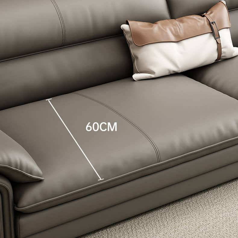 Luxurious Gray Faux Leather Sofa with Pine Wood Frame - Durable Design for Living Room hzh-1360