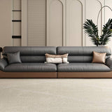 Luxurious Dark Brown Leather Sofa with Pine Wood Frame & Metal Legs - Sturdy Design for Living Room hzh-1366