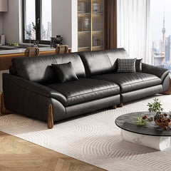 Luxurious Faux Leather Sofa with Sturdy Pine Wood Frame & Goose Down Filling Cushion for Living Room hzh-1368