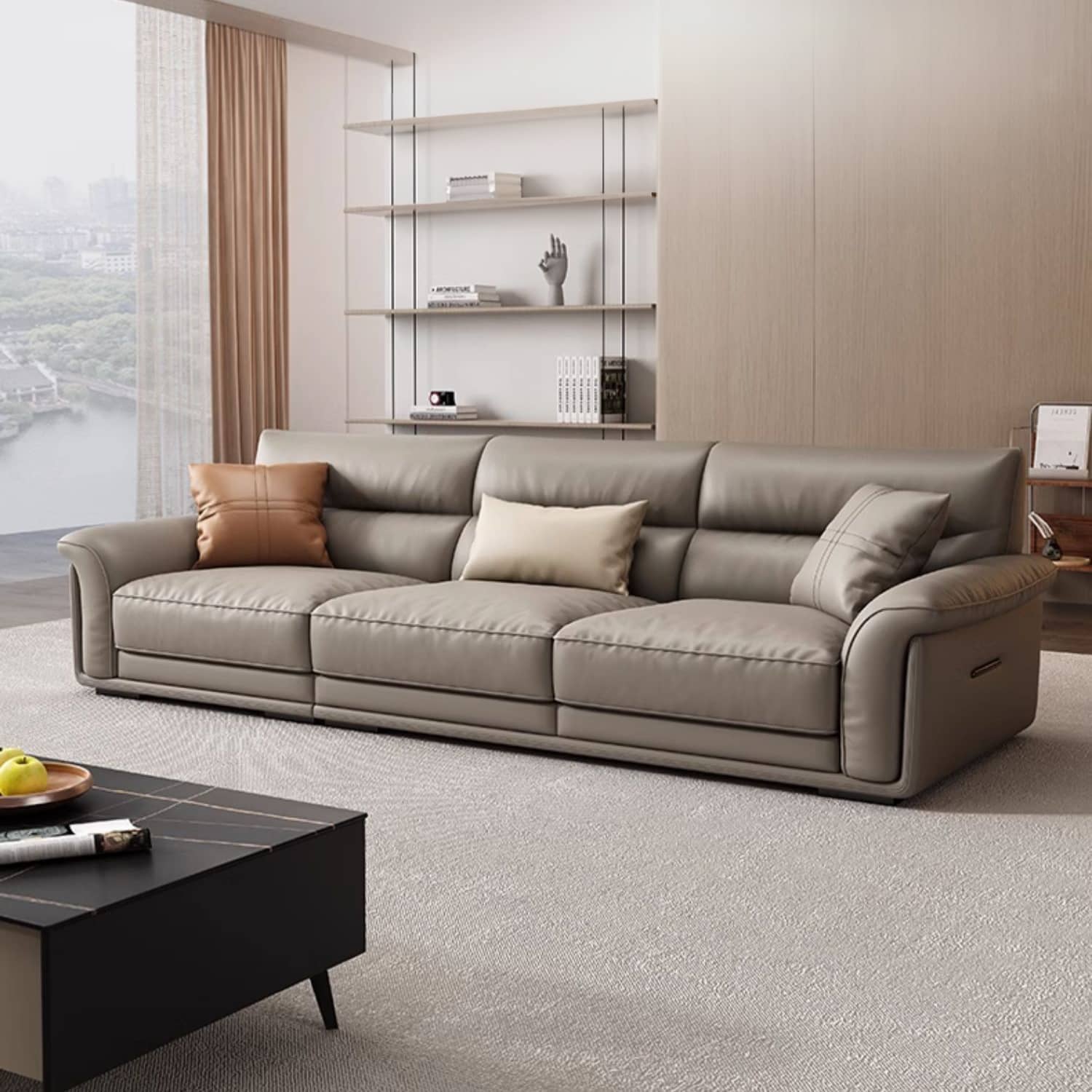 Luxurious Multi-Color Faux Leather Sofa with Foam Filling for LIving Room hzh-1370