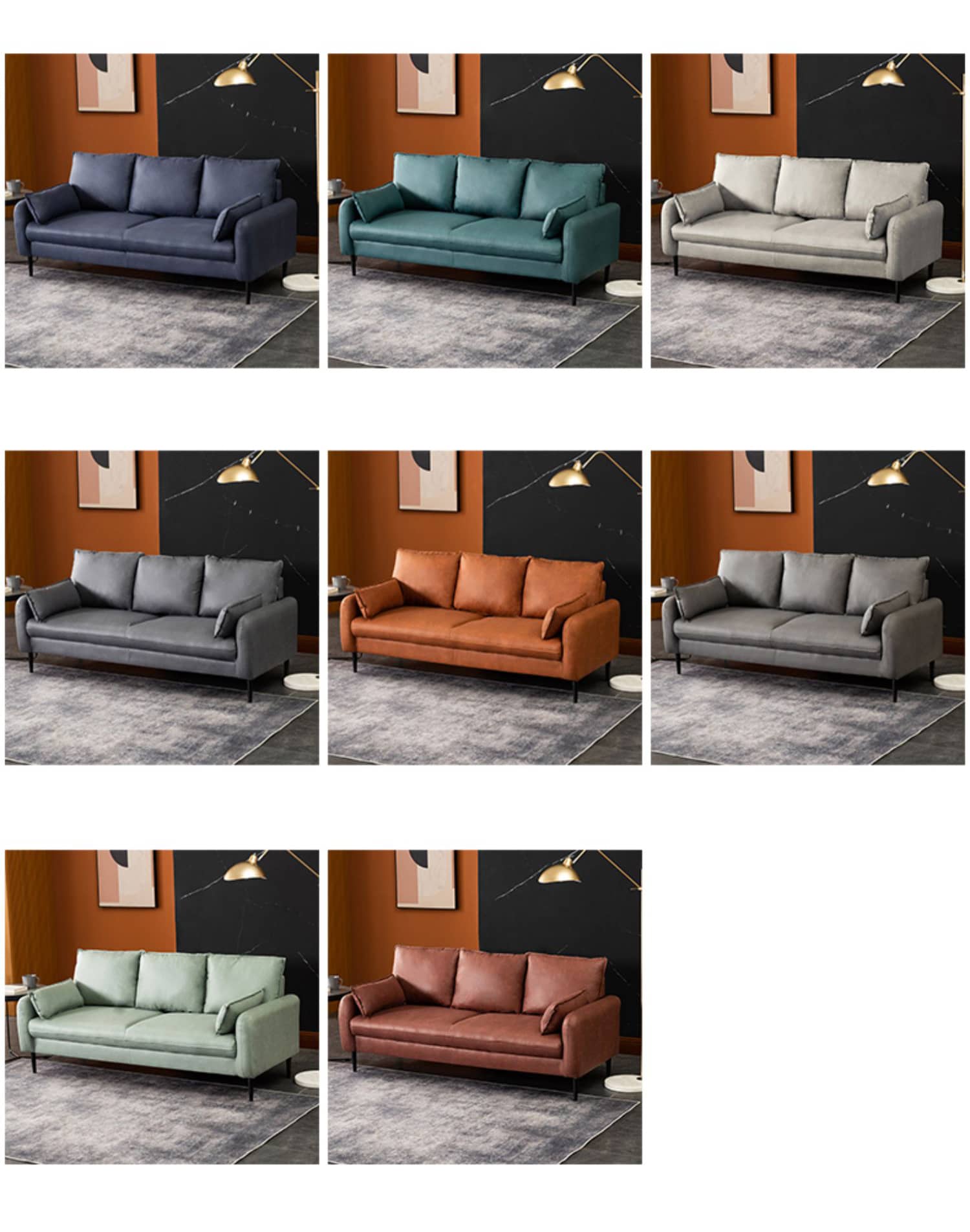 Luxurious Multi-Color Sofa Collection: Premium Techno Fabric & Cotton Upholstery ja-19