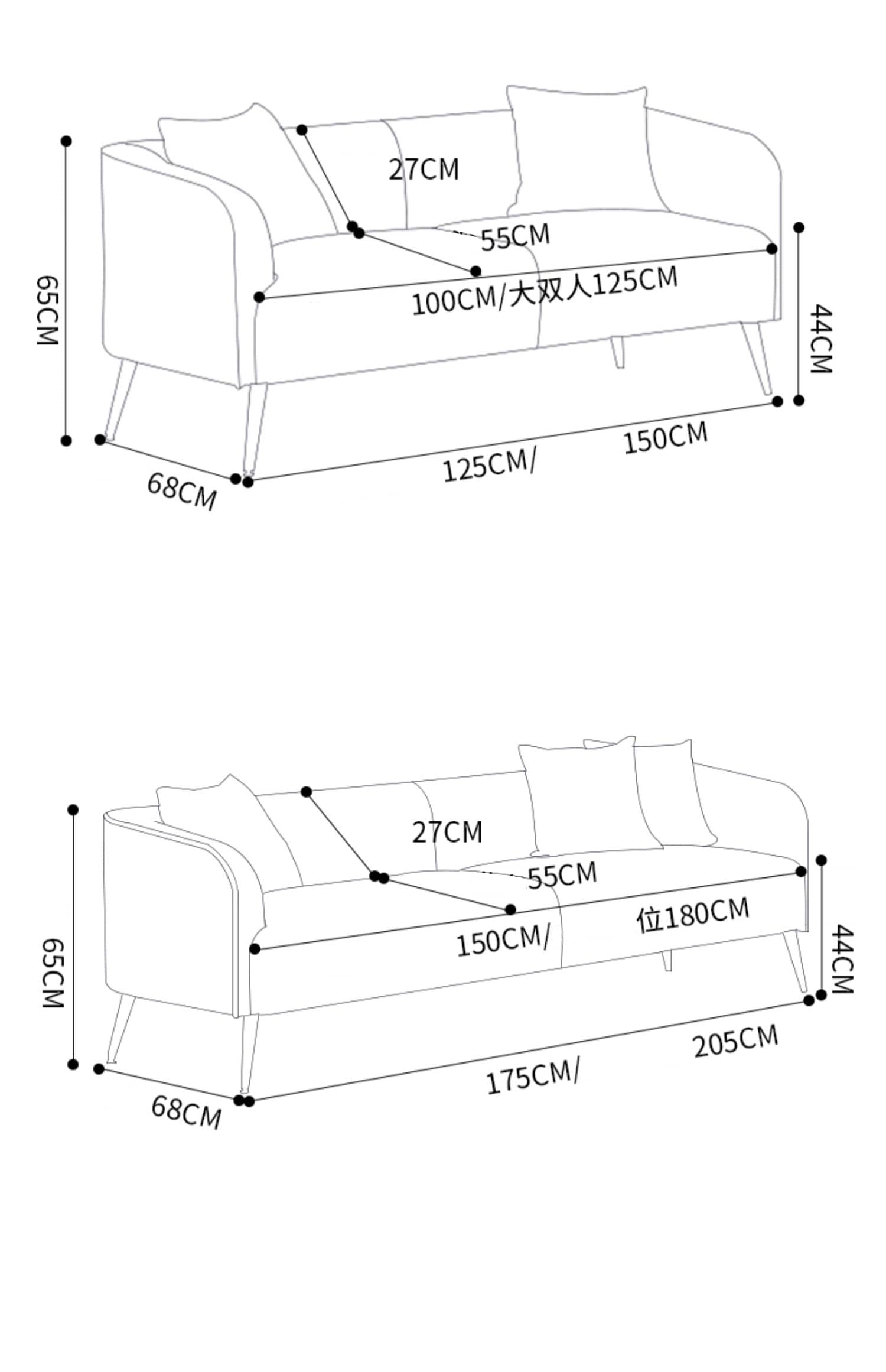 Stylish Sofa Collection: Orange, Light Blue, Dark Green, Off White, Blue, Gray & More in Premium Techno Fabric & Cotton ja-20