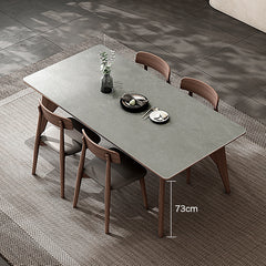 Modern Ash Wood Dining Table Rectangle Marble Top for Diningroom jh-060-BN