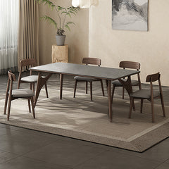 Modern Ash Wood Dining Table Rectangle Marble Top for Diningroom jh-060-BN