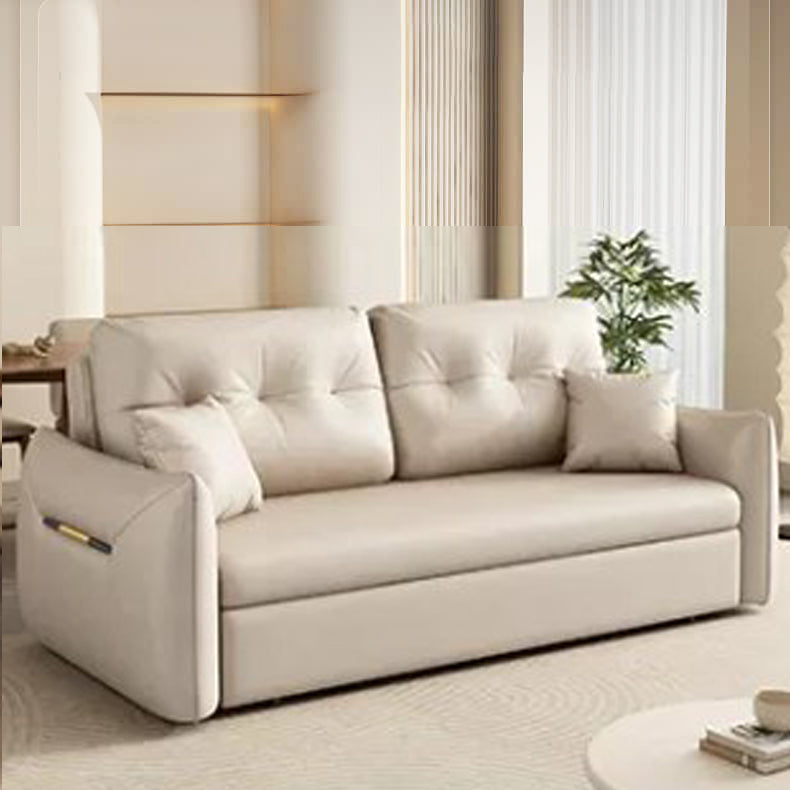 Luxurious Dark Leathaire Sofa in White Champagne Blue with Light Gray Accents – Perfect Blend of Comfort and Style fsx-1013