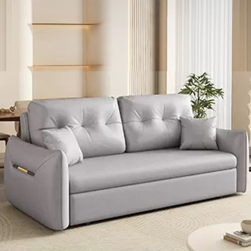 Luxurious Dark Leathaire Sofa in White Champagne Blue with Light Gray Accents – Perfect Blend of Comfort and Style fsx-1013