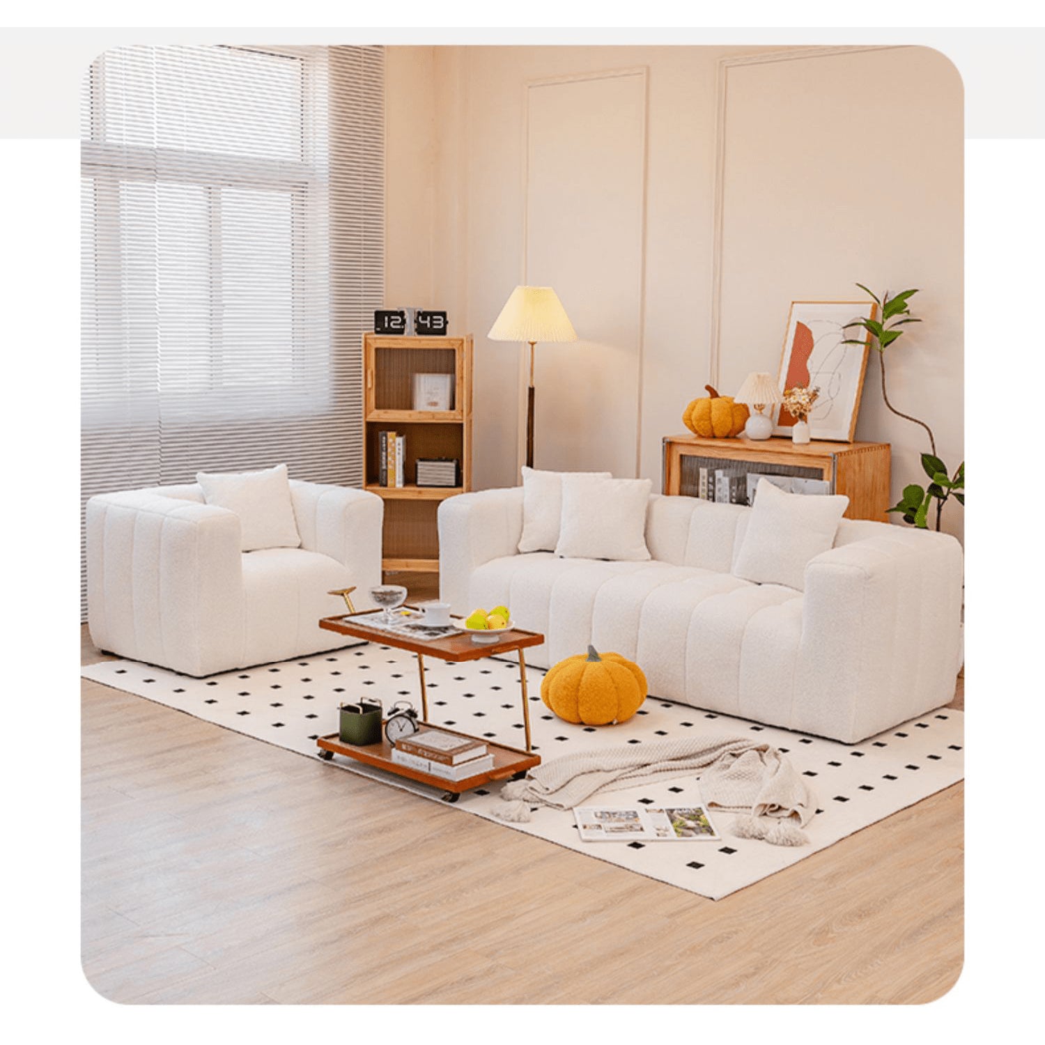 Luxurious Multi-Color Faux Lambswool Sofas- Premium Design for Living Room jy-112