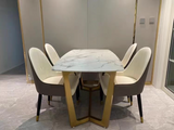 Luxurious Marble Dining Table with Sturdy Steel Frame - Modern Design for Diningroom jh-056