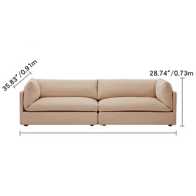 Stylish Off-White and Light Gray Pine Fabric Sofa - Perfect Modern Living Room Centerpiece mr-162