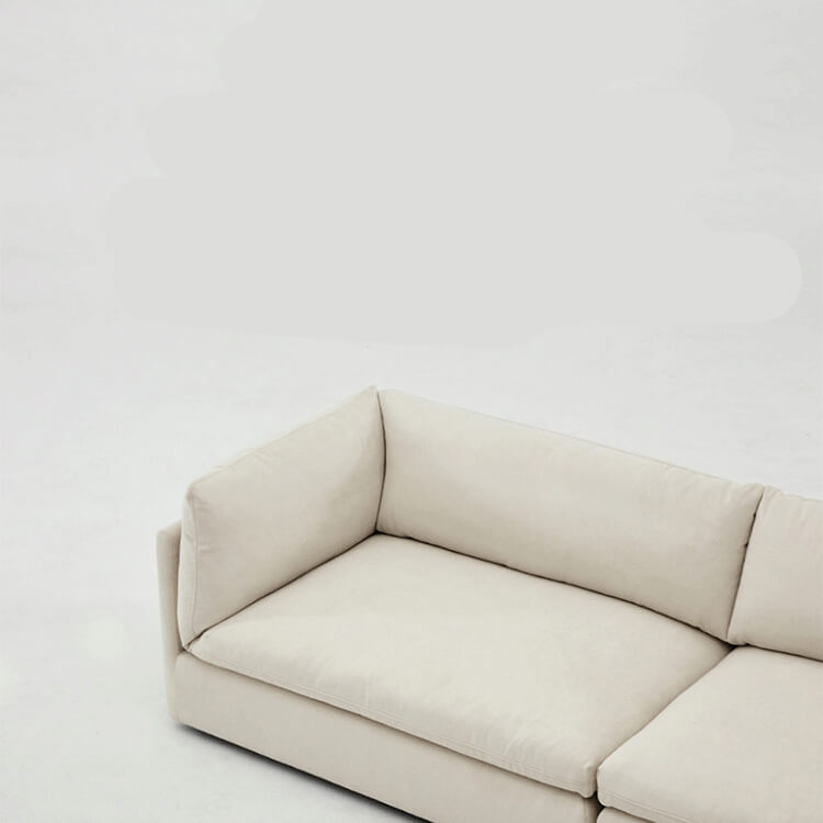 Stylish Off-White and Light Gray Pine Fabric Sofa - Perfect Modern Living Room Centerpiece mr-162