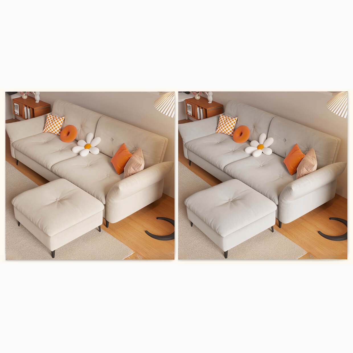 Modern Light Gray Sofa with Dark Pine Fabric - Stylish and Comfortable Seating mr-163