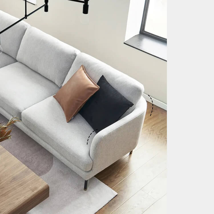 Stylish Light Gray Pine Fabric Sofa - Modern Comfort for Your Living Room mr-164