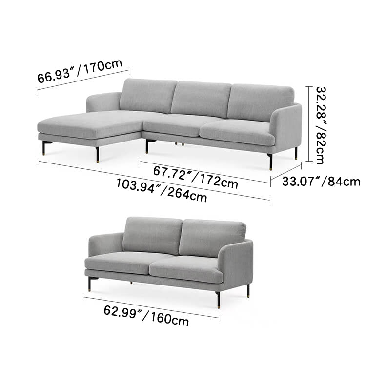 Stylish Light Gray Pine Fabric Sofa - Modern Comfort for Your Living Room mr-164