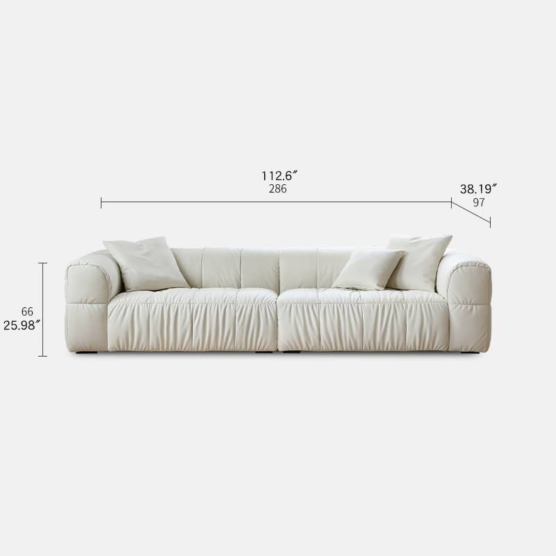 Scratch-Resistant White Pine Sofa with Luxurious Silk Floss Fabric my-355