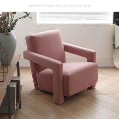 Luxurious Pink Pine Suede Chair - Stylish and Comfortable Seating my-356