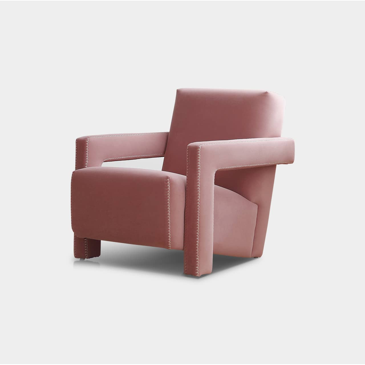 Luxurious Pink Pine Suede Chair - Stylish and Comfortable Seating my-356