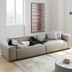 Luxury Off White Scratch-Resistant Sofa with Durable Pine Frame and Plush Down Filling my-358