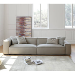 Luxury Off White Scratch-Resistant Sofa with Durable Pine Frame and Plush Down Filling my-358