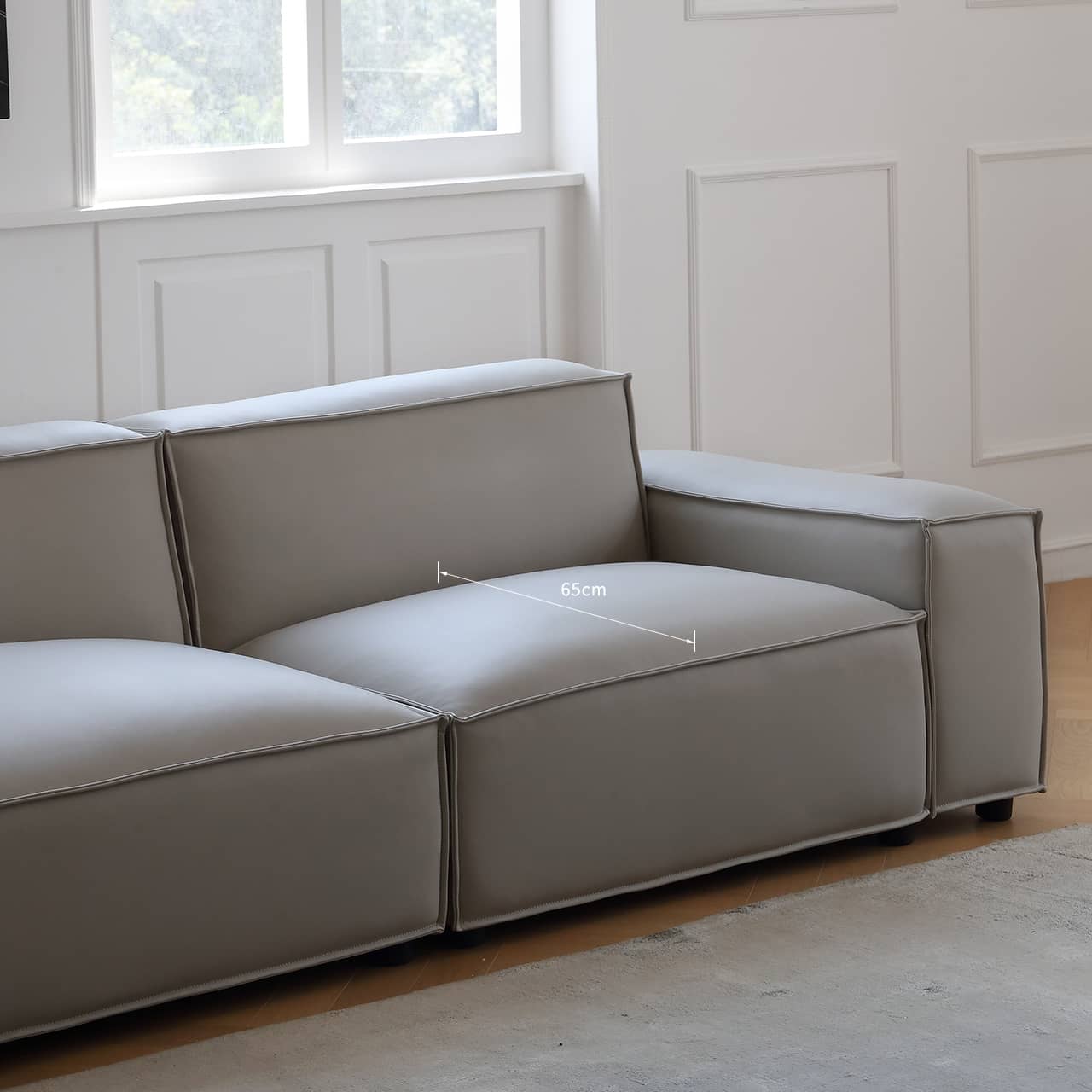 Luxury Off-White Sofa with Pine Frame & Scratch-Resistant Fabric - Ultra Plush Down Seating my-359