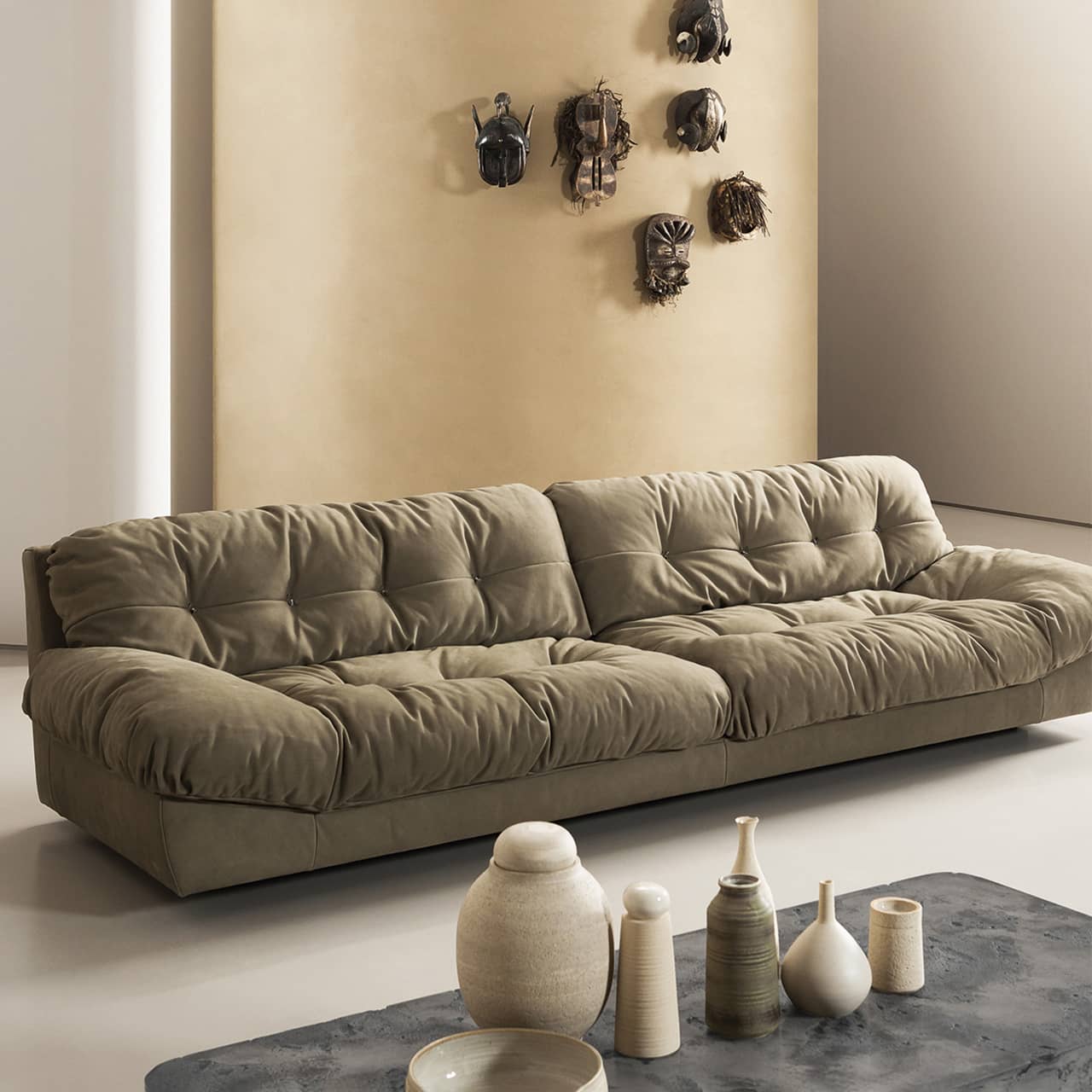 Luxurious Pine Suede Sofa in Elegant White - Perfect for Any Home Decor my-360