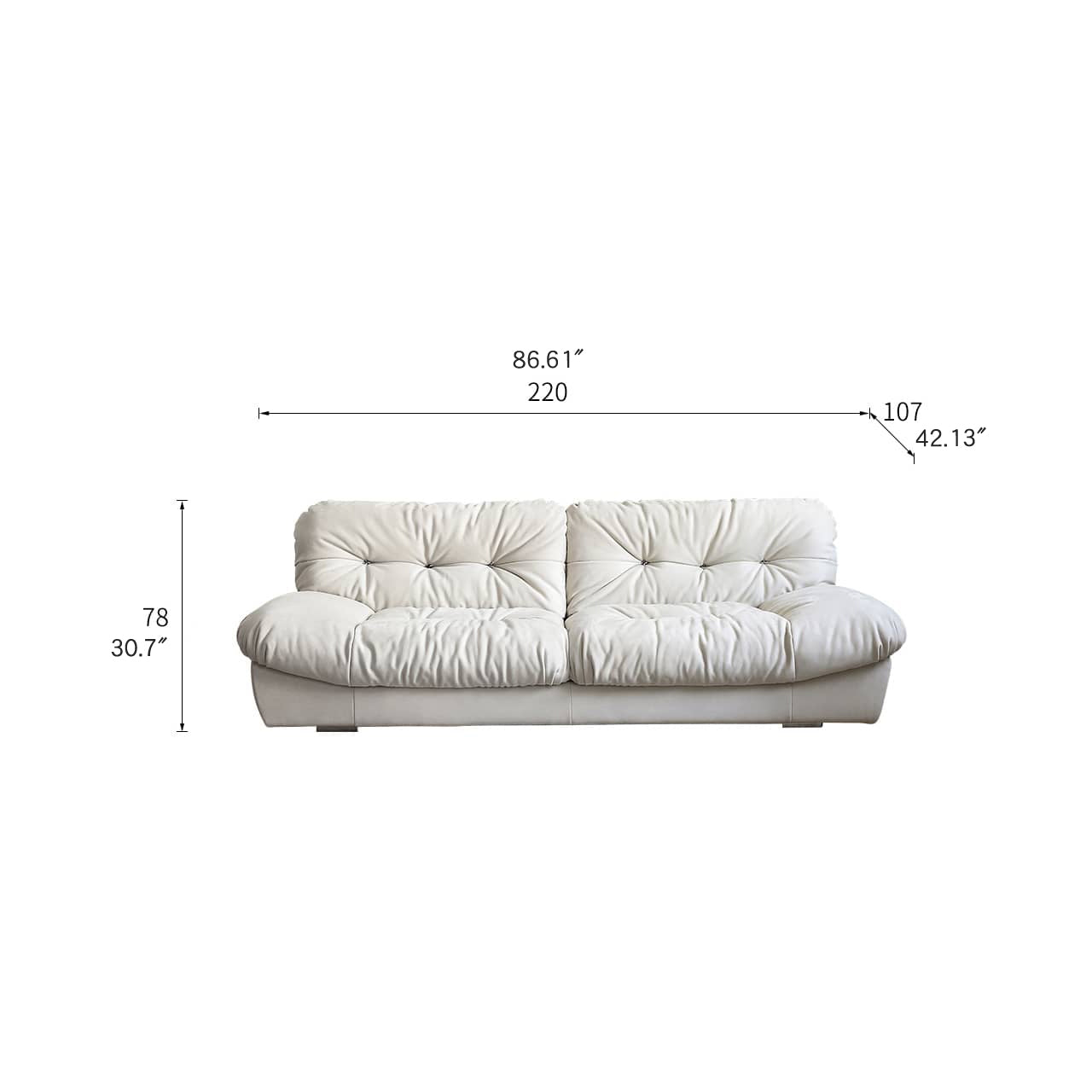 Luxurious Pine Suede Sofa in Elegant White - Perfect for Any Home Decor my-360