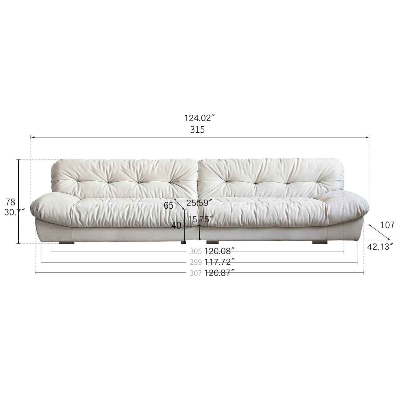 Luxurious Pine Suede Sofa in Elegant White - Perfect for Any Home Decor my-360