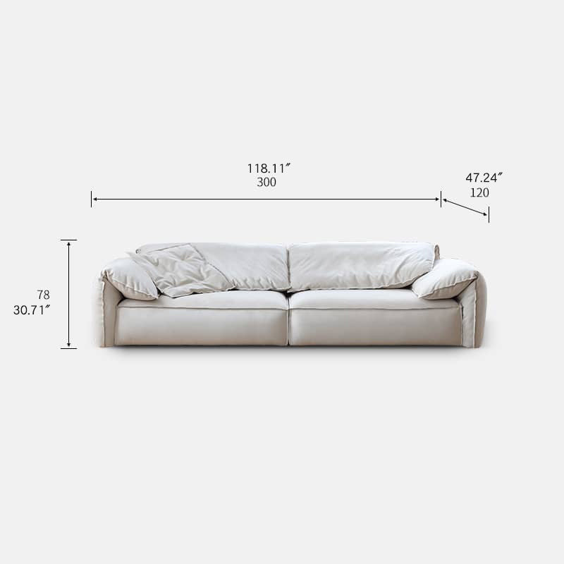 Luxurious White Pine Suede Down Sofa - Ultimate Comfort & Style my-362