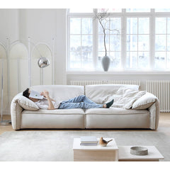 Luxurious White Pine Suede Down Sofa - Ultimate Comfort & Style my-362