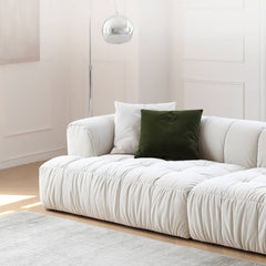 Luxurious White Pine Suede Silk Sofa - Ultimate Comfort and Elegance my-363