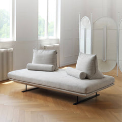 86.6‘’ Light Gray Sofa Modern Loveseat with Cotton Filling - Minimalistic Design without Backrest my-364