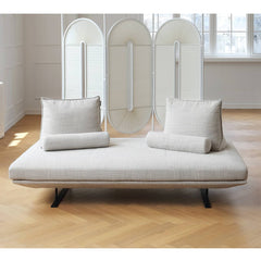 86.6‘’ Light Gray Sofa Modern Loveseat with Cotton Filling - Minimalistic Design without Backrest my-364