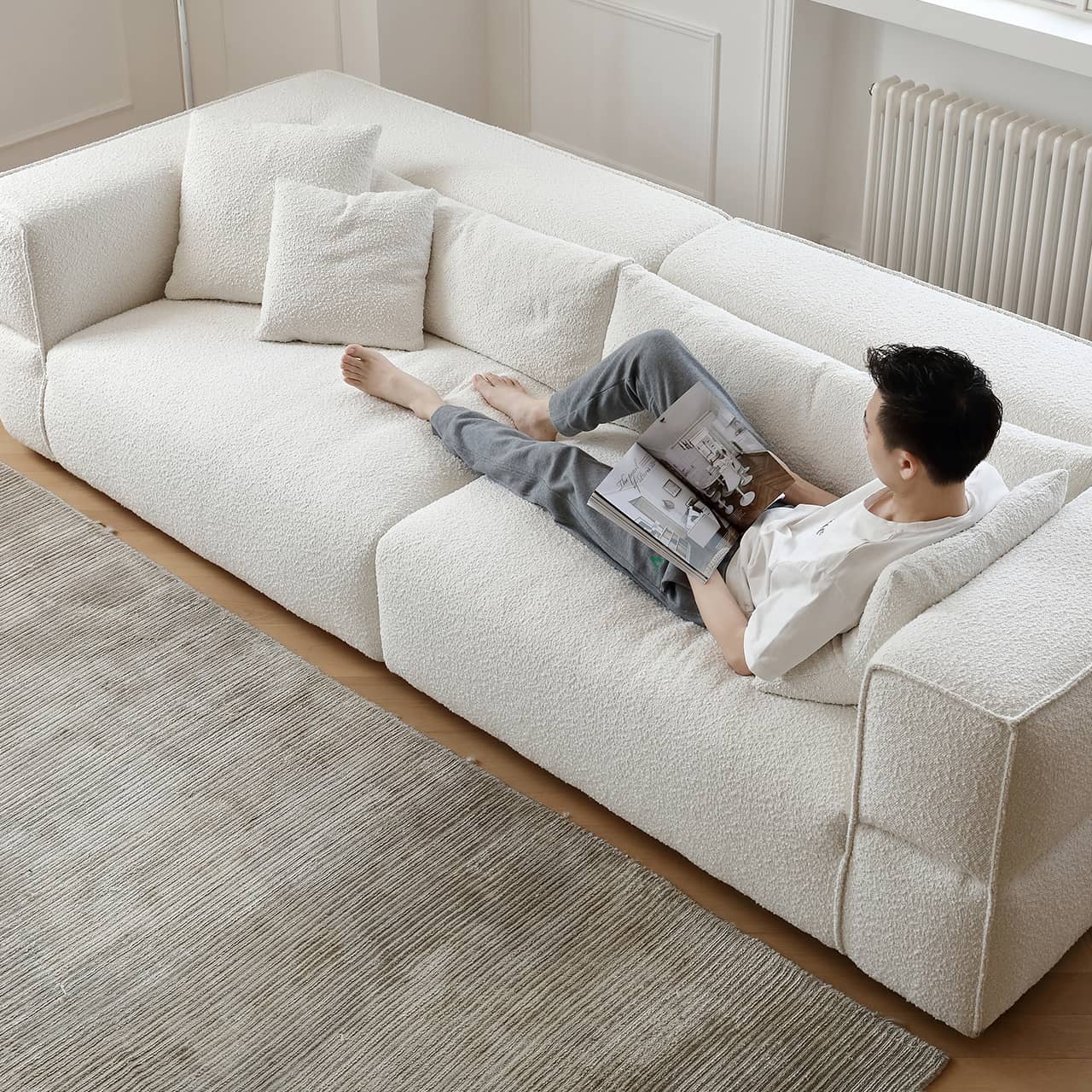 Luxurious White Pine Down Sofa - Ultimate Comfort and Style my-367