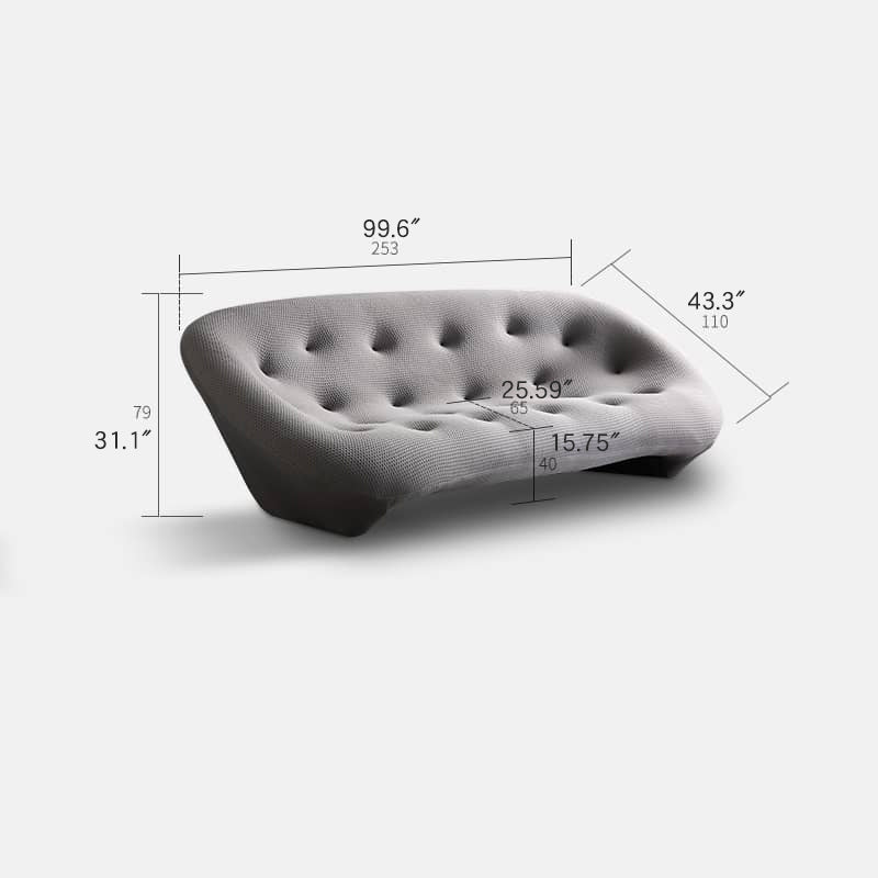 Modern Quilted Light Gray Pine Sofa - Stylish and Comfortable Living Room Furniture my-370