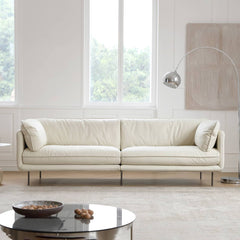 Luxurious Off-White Sofa with Pine Wood Frame and Scratch-Resistant Fabric my-371