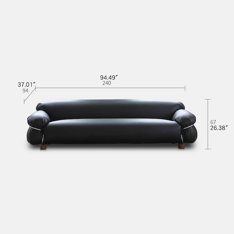 Stylish Black Pine Sofa with Scratch-Resistant Fabric & Stainless Steel Accents in Ash Wood Finish my-374