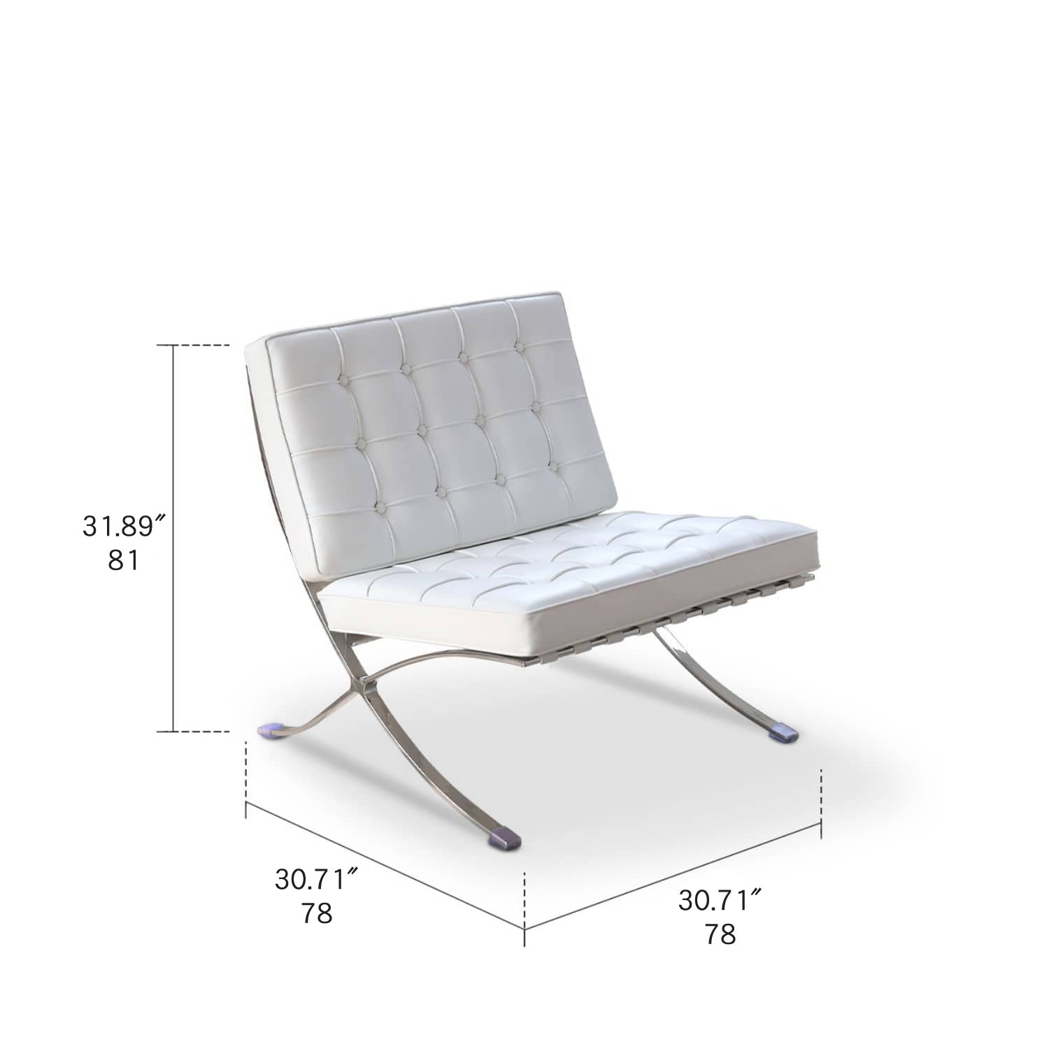 Sleek White Stainless Steel Chair with Premium Leathaire Upholstery my-382