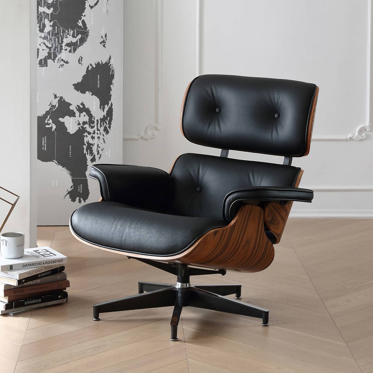 Luxurious Black Leather Executive Chair with Multi-Layer Support my-383