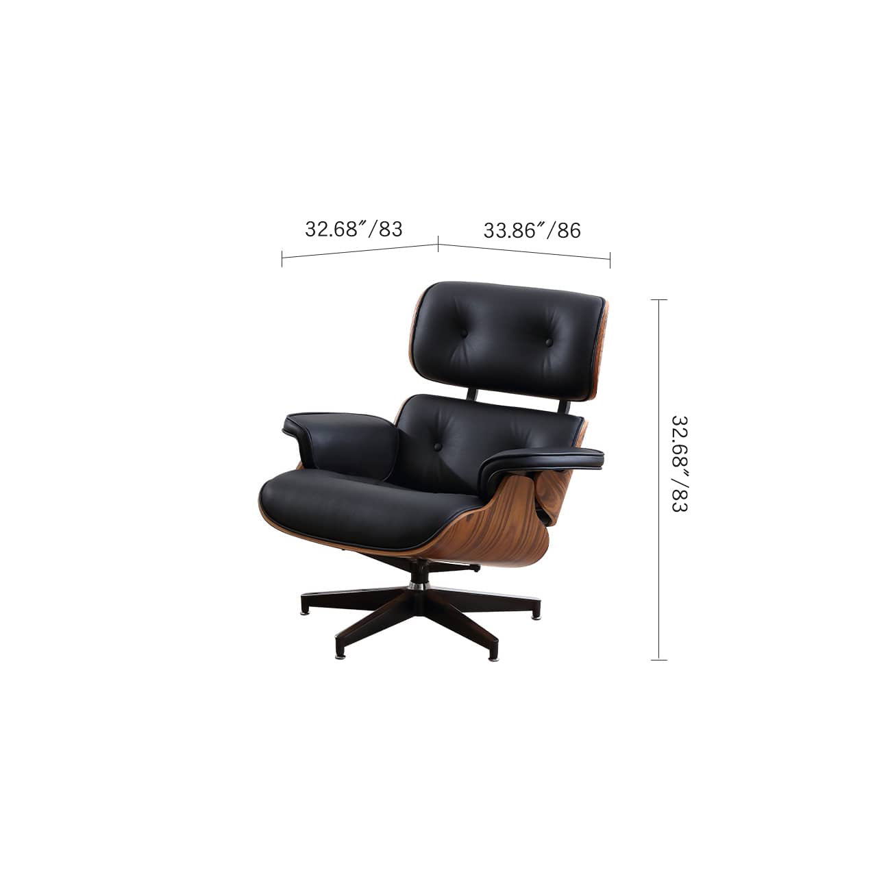 Luxurious Black Leather Executive Chair with Multi-Layer Support my-383