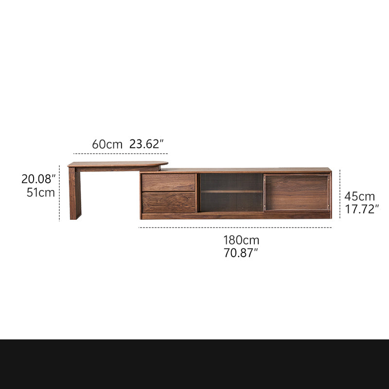 Black Walnut TV Stand – Premium Wood Entertainment Center for Stylish Living Rooms ps-007