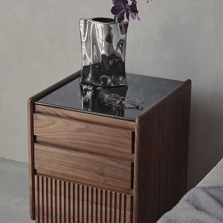 Premium Black Walnut Nightstand- Elegant Storage Solution for Your Home ps-008