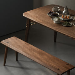 Modern Rectangular Black Walnut Dining Table for 6 ps-012