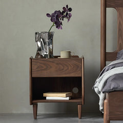 Premium Nightboard - Elegant Black Walnut Wood Nightstand ps-019