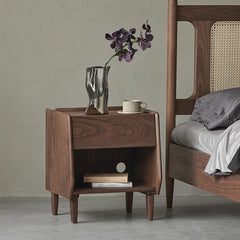 Premium Nightboard - Elegant Black Walnut Wood Nightstand ps-019