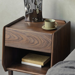 Premium Nightboard - Elegant Black Walnut Wood Nightstand ps-019