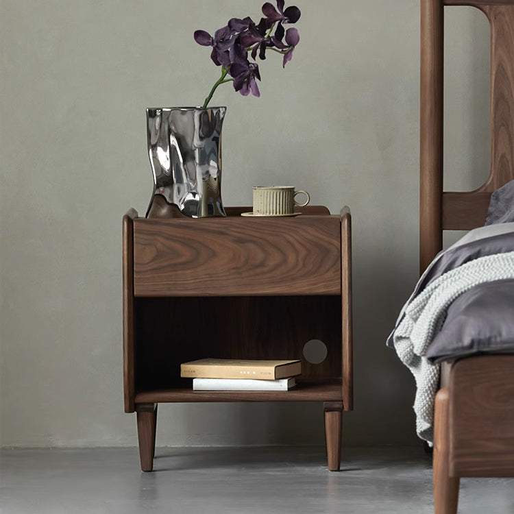 Premium Nightboard - Elegant Black Walnut Wood Nightstand ps-019