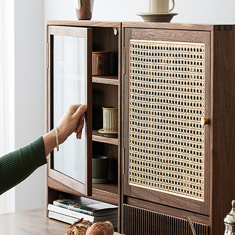 Elegant Black Walnut Cabinet - Premium Wood Storage Solution for Contemporary Homes ps-022