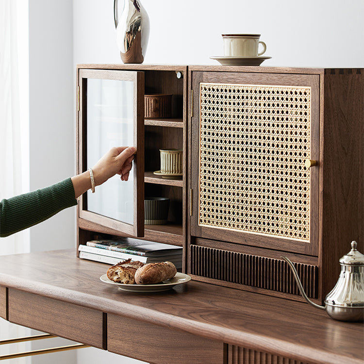 Elegant Black Walnut Cabinet - Premium Wood Storage Solution for Contemporary Homes ps-022