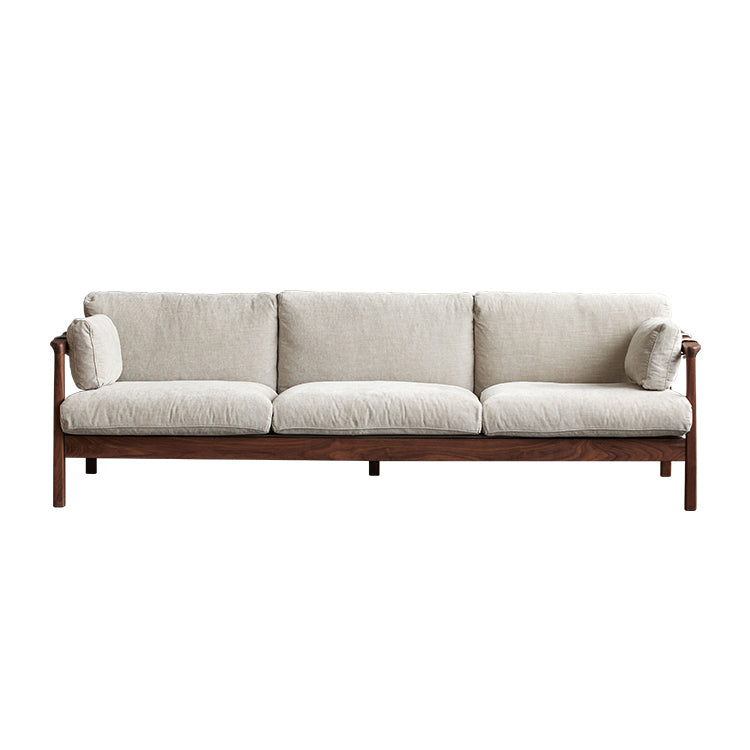 Luxurious Chenille Fabric Sofa with Organic Cotton & High Resilience Foam - Black Walnut & Russian Larch Frame ps-030